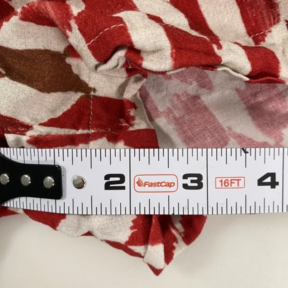 Red Patterned Elastic Waist Women's Shorts